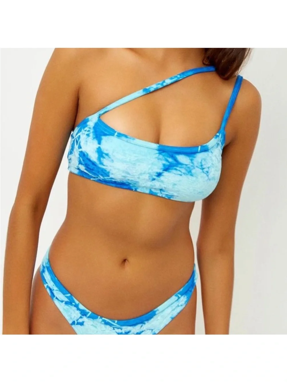 Frankie's Bikinis Blue Tie-Dye Velvet Two-Piece Swim Set